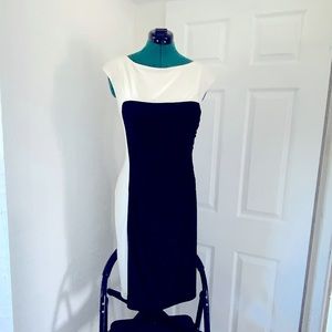 SOLD.    NWT LAUREN Ralph Lauren. Size 10 BLACK/WHITE. Ruched side. SOLD